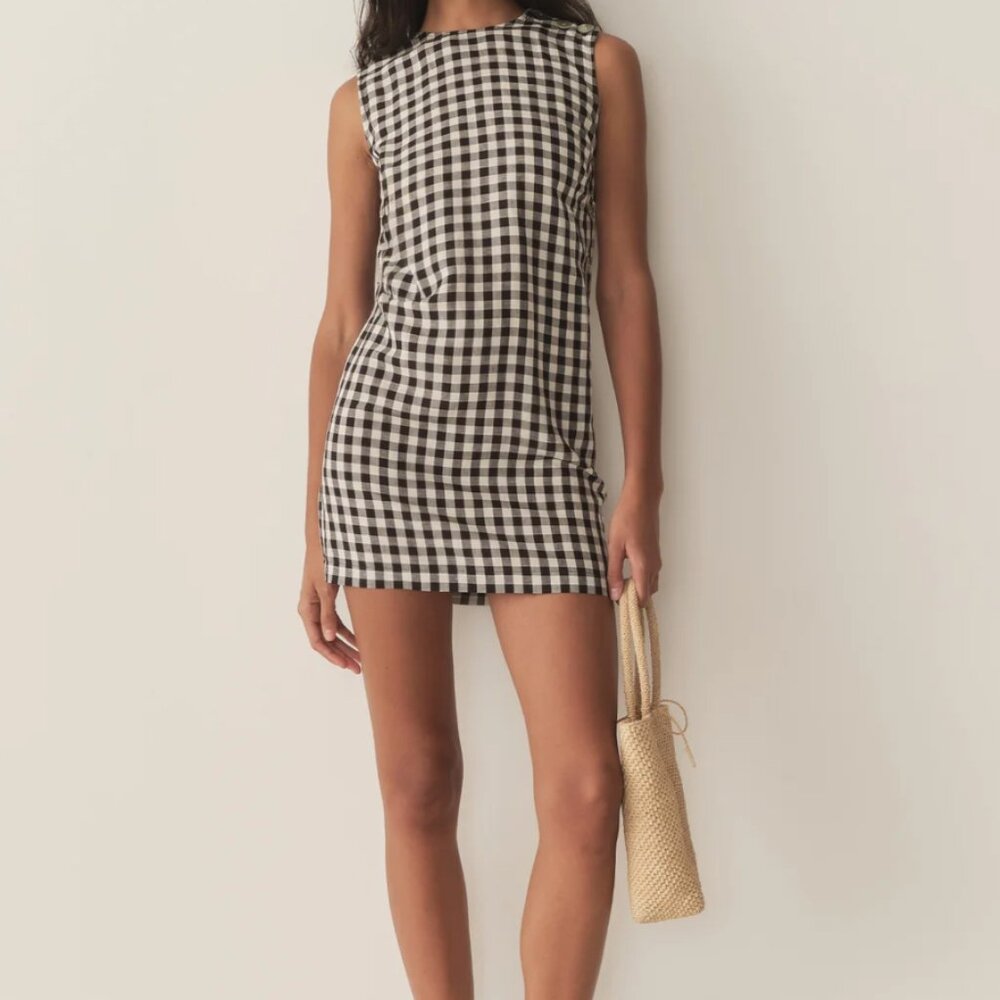 NWT! Doen Coralie Dress in Black Marilyn Gingham Size US8/EU40